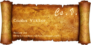 Csaba Viktor névjegykártya